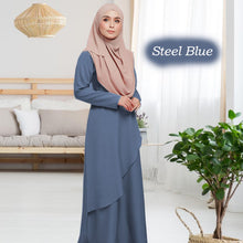 Fatima Back Zip Jubah - Clearance - Steel Blue - Size M