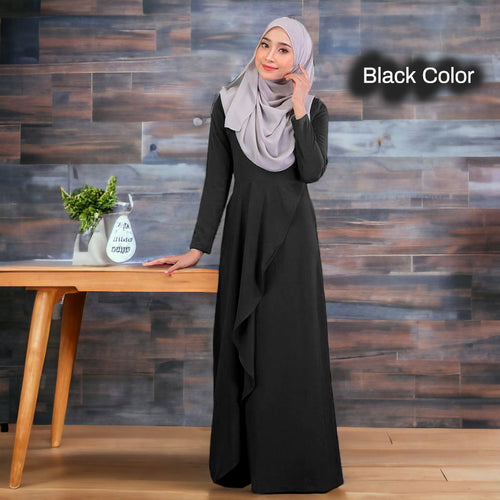 Odessa Back Zip Jubah - Clearance - Black - Size 3XL