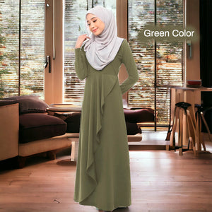 Odessa Back Zip Jubah - Clearance - Green - Size M