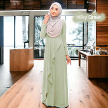 Odessa Back Zip Jubah - Clearance - Milky Green - Size XS