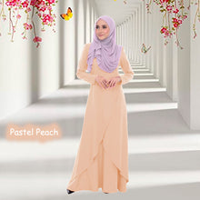 Hayati II Back Zip Jubah - Clearance - Pastel Peach - Size S