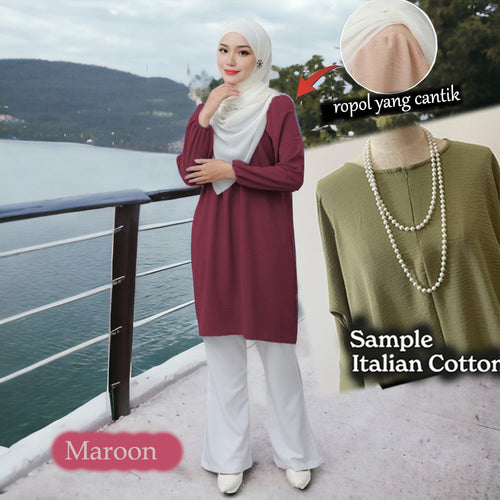 Umbrella COTTON Blouse - Buy 2 FREE Tango Tudung (Pls choose color)