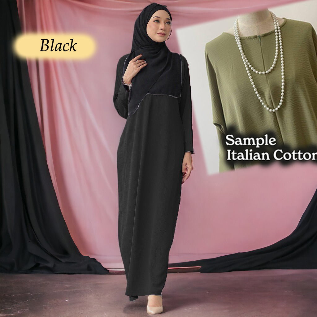 Vardah Italian Crumple Cotton Jubah A