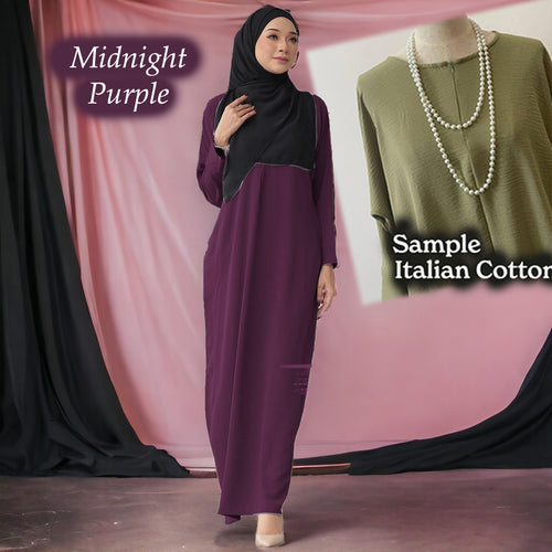 Vardah Italian Crumple Cotton Jubah A