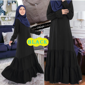 Delina Cotton Jubah - Clearance - Black - Size M