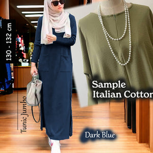 Raana Cotton Tunic Jumbo - Clearance - Dark Blue - Size XL