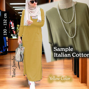Raana Cotton Tunic Jumbo - Clearance - Yellow - Size XL