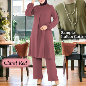 Emma Cotton Set - Clearance - Claret Red - Size 5XL