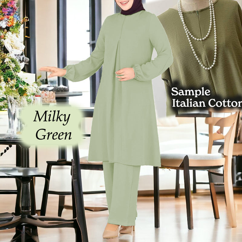 Emma Cotton Set - Clearance - Milky Green - Size 5XL