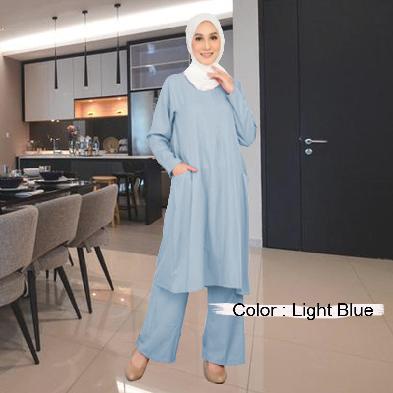 Lima Muslimah Set - Clearance - Light Blue - Size S