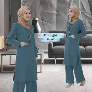 Bedelia Muslimah Set - Clearance -  Midnight Blue - Size L
