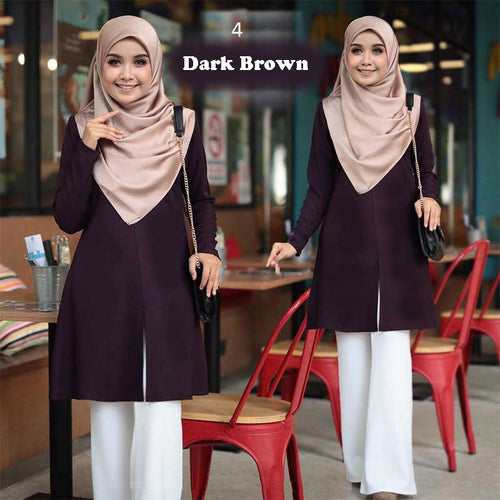 Aziza Blouse B - Clearance - Dark Brown- Size S