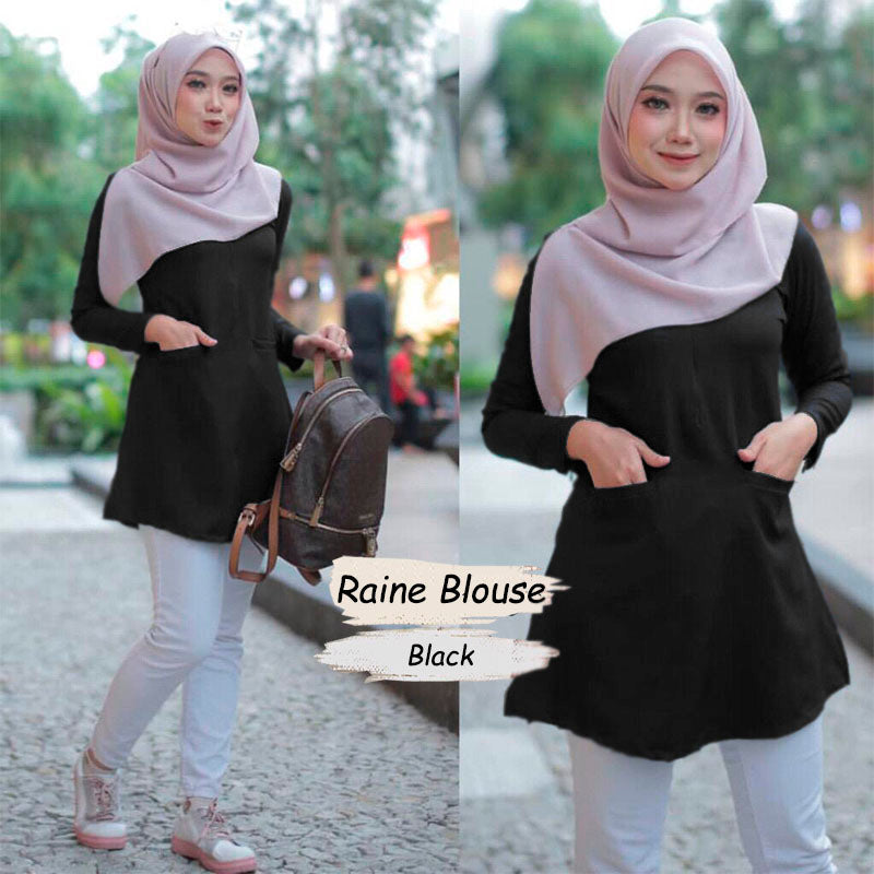 Raine Blouse - Clearance - Black- Size 4XL