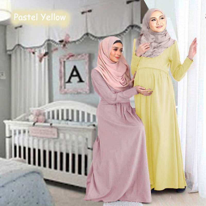 Isabela Maternity Jubah A - Clearance - Pastel Yellow - Size 3XL