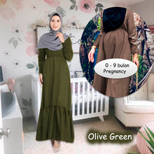 Dabria Maternity Jubah - Clearance - Green - Size M