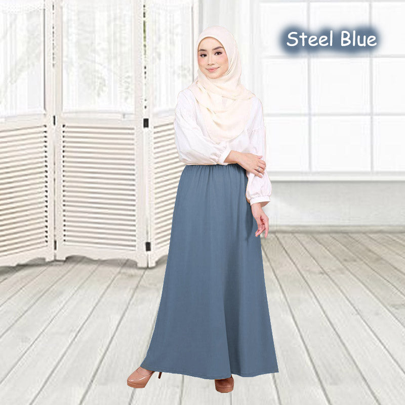 Amal Skirt Labuh - Clearance - Steel Blue  - Size XL