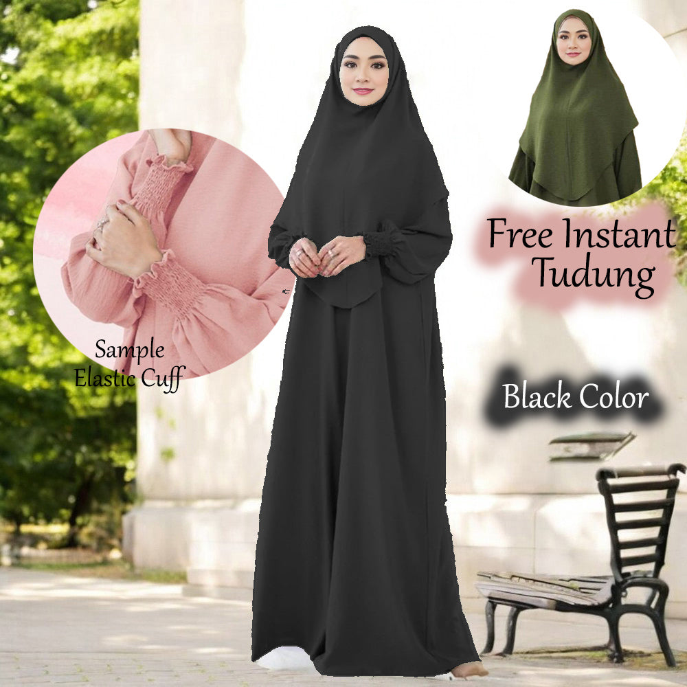 Xihana Elastic Cuff Jubah + Free Instant Tudung