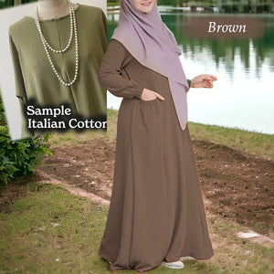 Coffee Cotton Tunic Jumbo C - Loose Sleeve