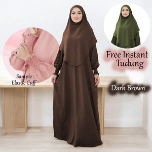 Xihana Elastic Cuff Jubah + Free Instant Tudung