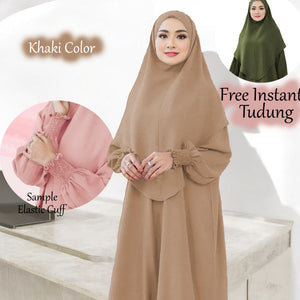 Xihana Elastic Cuff Jubah + Free Instant Tudung