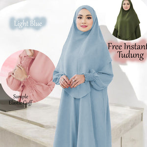 Xihana Elastic Cuff Jubah + Free Instant Tudung