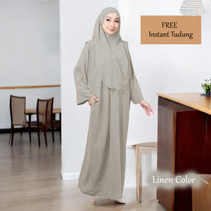 Violet Tunic Jumbo + Free Instant Tudung