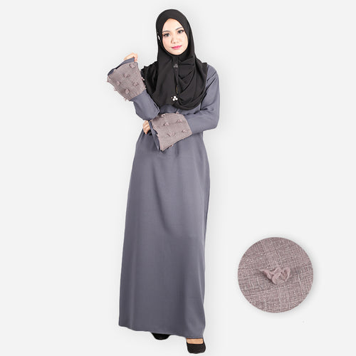 Rana Flowy Jubah - Clearance - Dark Grey- Size 4XL