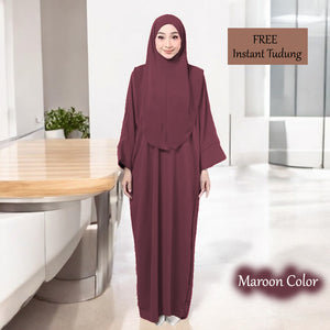 Violet Tunic Jumbo + Free Instant Tudung