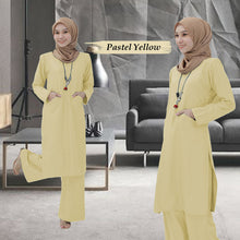Bedelia Muslimah Set - Clearance - Pastel Yellow - Size L
