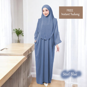 Violet Tunic Jumbo + Free Instant Tudung