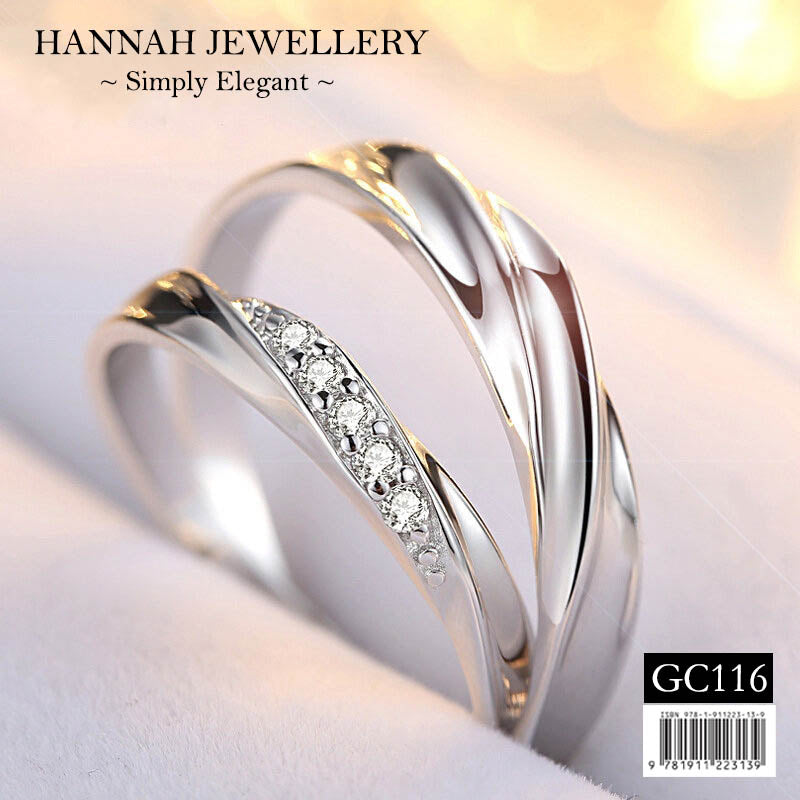 【GC116】Korean Silver Lining Couple Ring