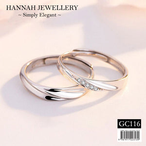 【GC116】Korean Silver Lining Couple Ring