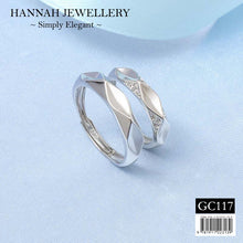 【GC117】Korean Geometric Faceted Couple Ring