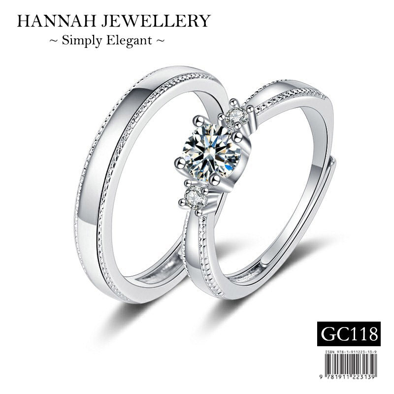 【GC118】Korean Classic Diamond Couple Ring