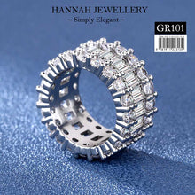 【GR101】Korean 3 LINES Diamond Rings (Size 6, 7,  8 & 9)
