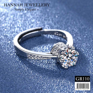 【GR110】Korean Crown Tapered Diamond Ring