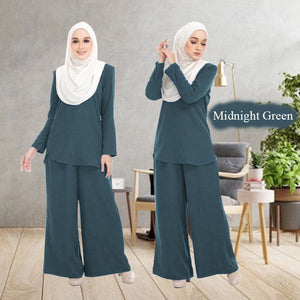 Nasira Set with Loose Pants - Midnight Green - Size XL