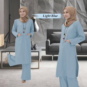 Bedelia Muslimah Set - Light Blue - Size M