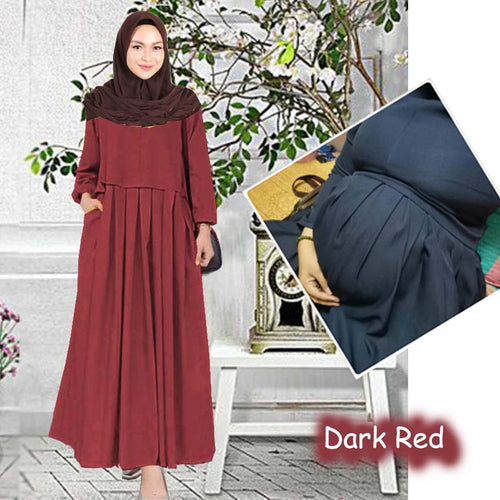 Alia Jubah B Clearance - Dark Red - Size M