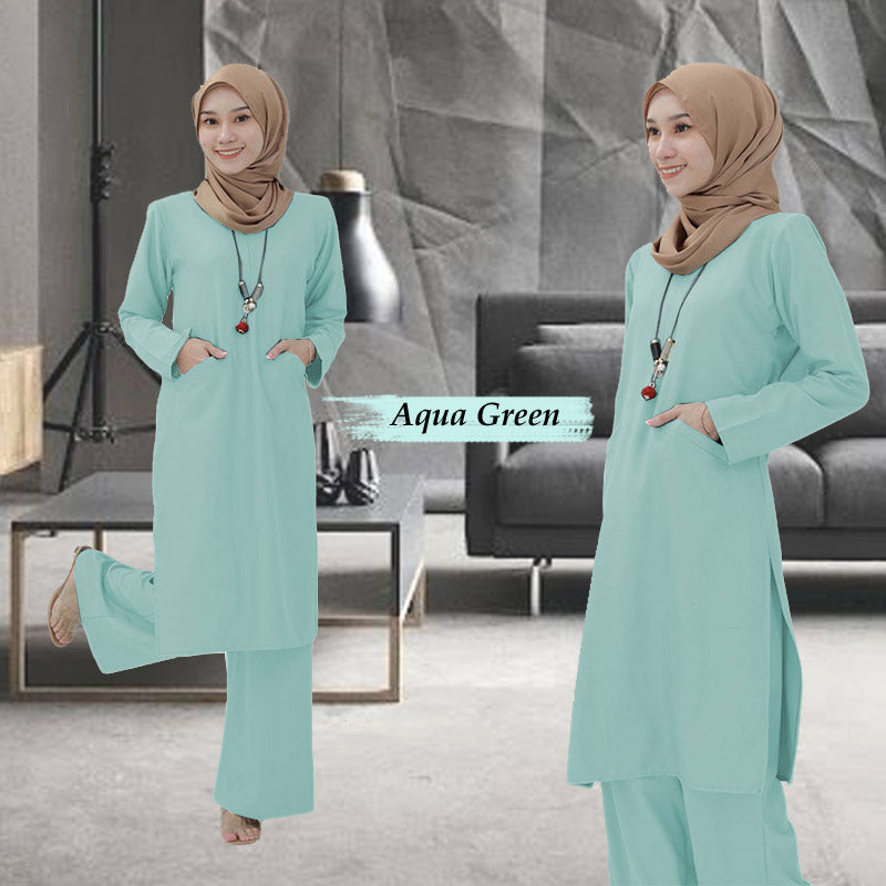 Bedelia Muslimah Set - Aqua Green - Size 2XL