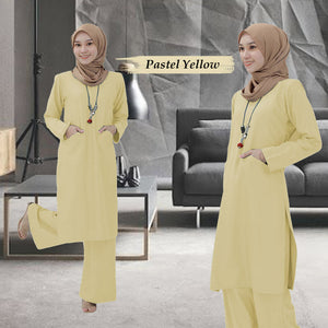 Bedelia Muslimah Set - Pastel Yellow - Size 2XL